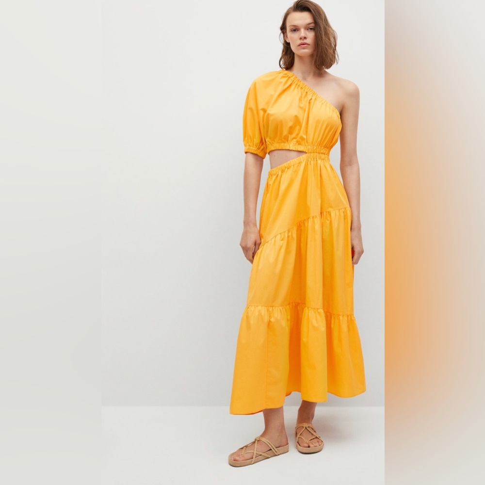 Orange Mango Cotton Vent Dress
